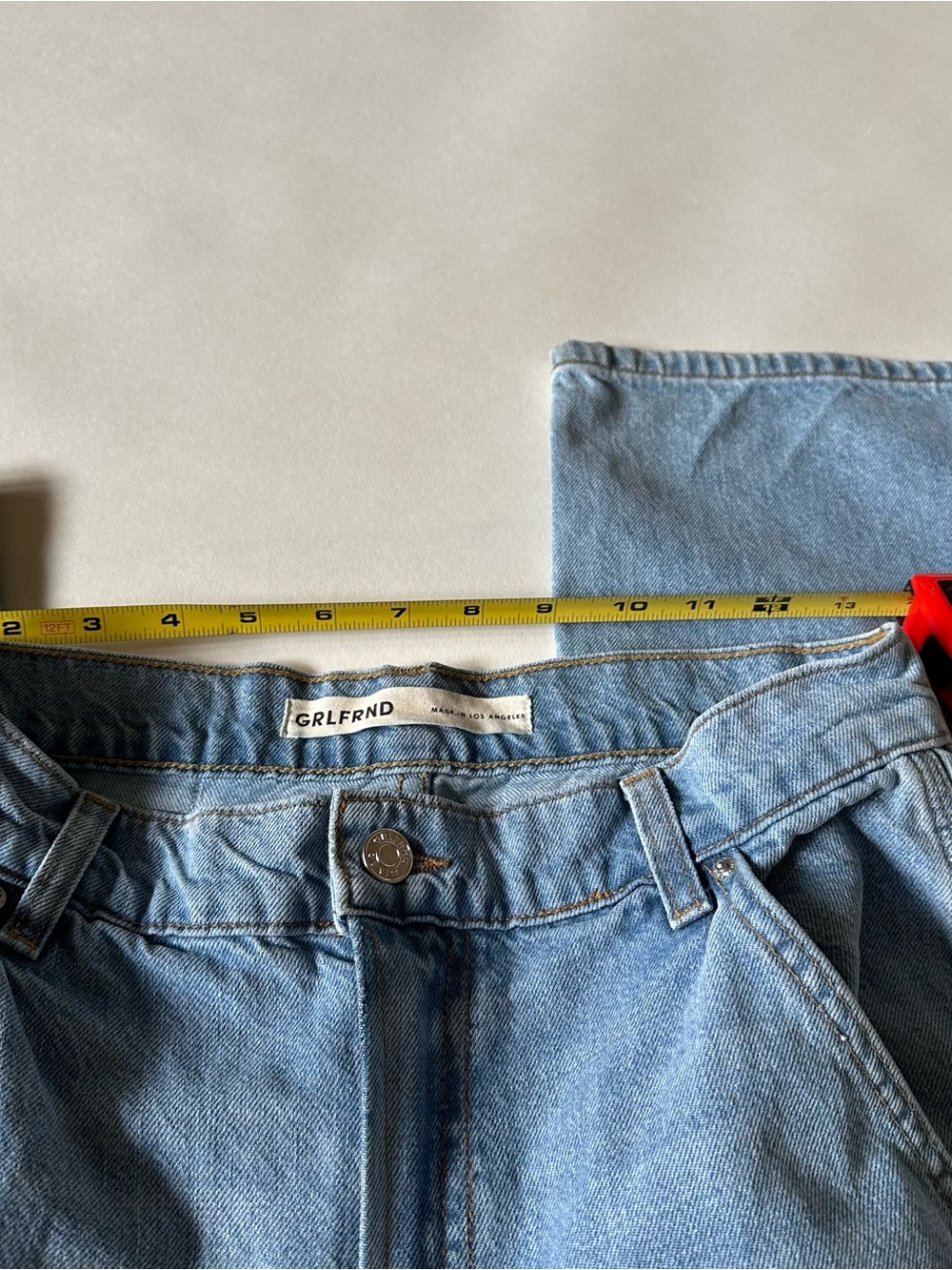GRLFRND Milla Cargo Straight-Leg Jeans | Light Wash | Made in LA | Premium Denim - Picture 5 of 11